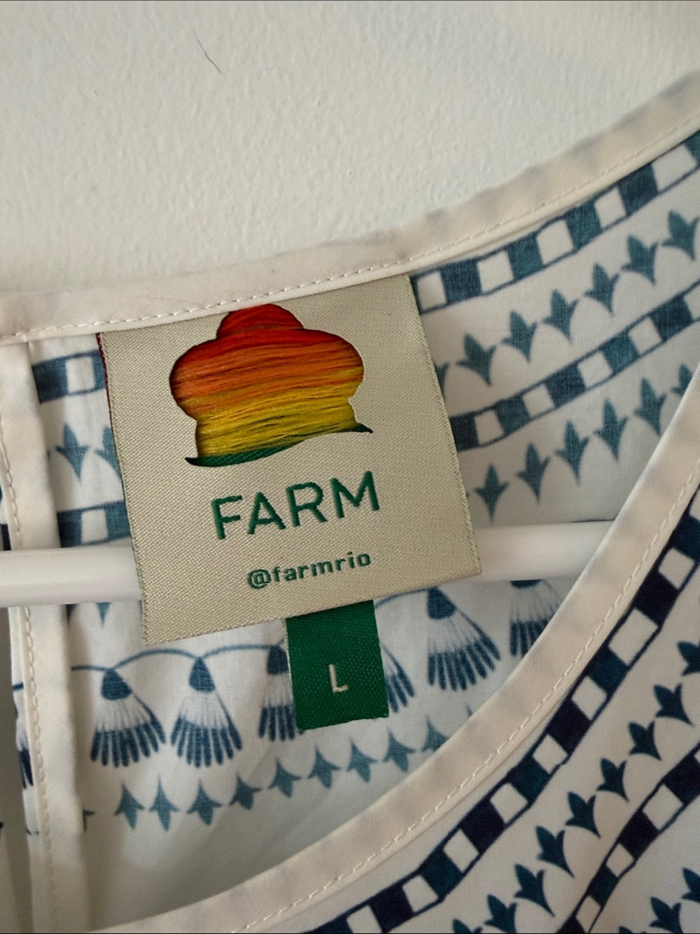 Farm Rio Sleeved Midi Dress in White and Navy - Vintage Inspired - Picture 4 of 6